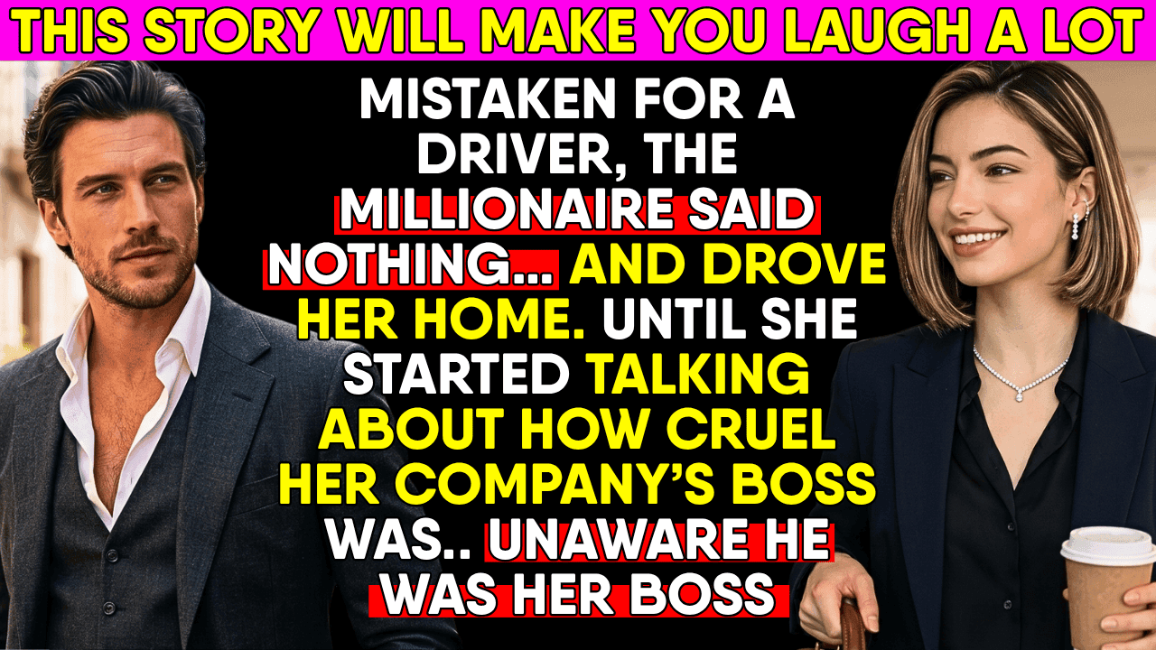 During The Ride, She Mercilessly Complained About Her Boss. The Problem? He Was Holding The Steering Wheel